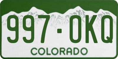 CO license plate 997OKQ