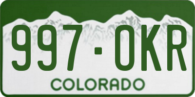 CO license plate 997OKR