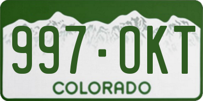 CO license plate 997OKT