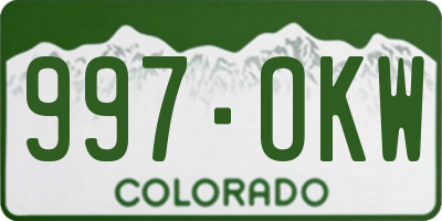 CO license plate 997OKW