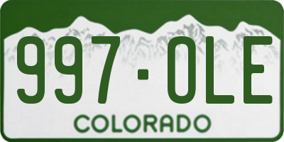 CO license plate 997OLE