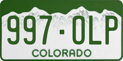 CO license plate 997OLP