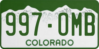 CO license plate 997OMB