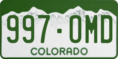 CO license plate 997OMD