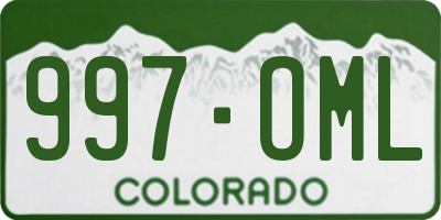 CO license plate 997OML