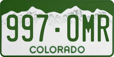 CO license plate 997OMR