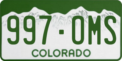 CO license plate 997OMS