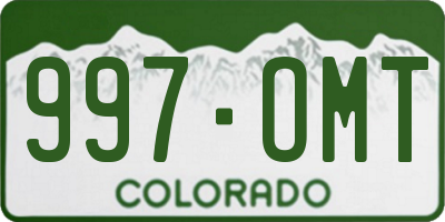 CO license plate 997OMT