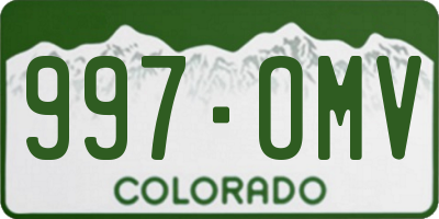 CO license plate 997OMV