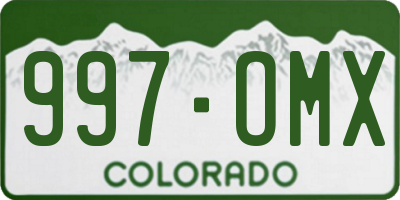 CO license plate 997OMX