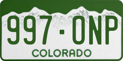 CO license plate 997ONP