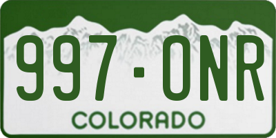 CO license plate 997ONR