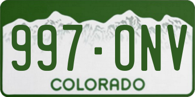 CO license plate 997ONV
