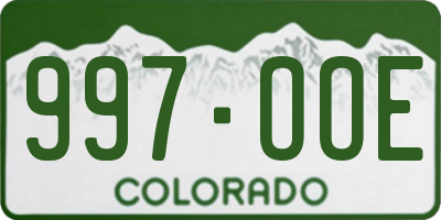 CO license plate 997OOE