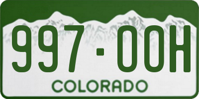 CO license plate 997OOH