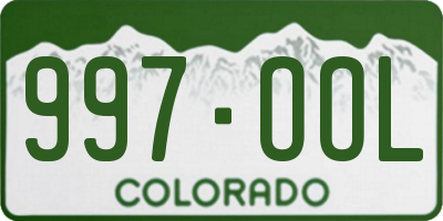 CO license plate 997OOL