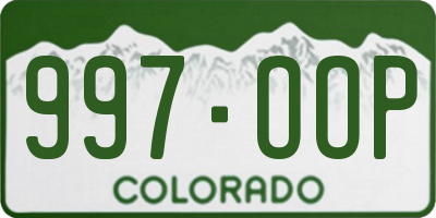 CO license plate 997OOP