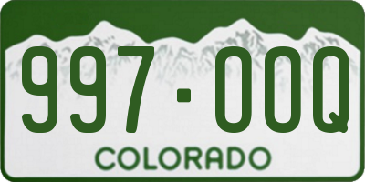 CO license plate 997OOQ