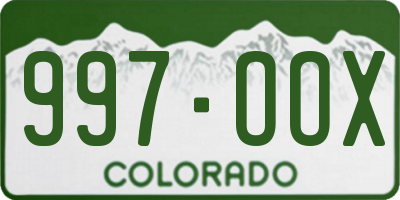 CO license plate 997OOX