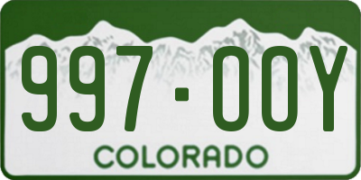 CO license plate 997OOY