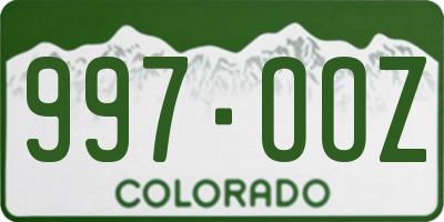 CO license plate 997OOZ