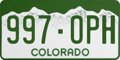 CO license plate 997OPH