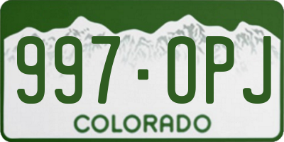 CO license plate 997OPJ