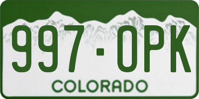 CO license plate 997OPK