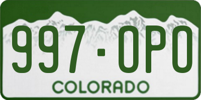 CO license plate 997OPO