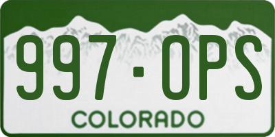 CO license plate 997OPS