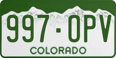 CO license plate 997OPV