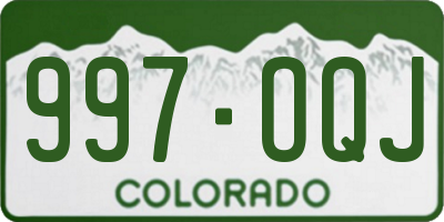 CO license plate 997OQJ