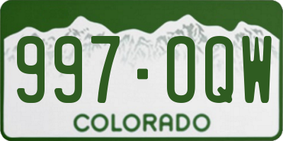 CO license plate 997OQW