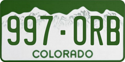 CO license plate 997ORB