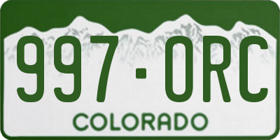 CO license plate 997ORC