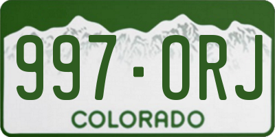 CO license plate 997ORJ