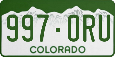 CO license plate 997ORU