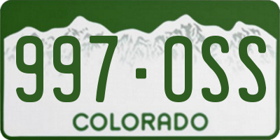 CO license plate 997OSS