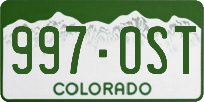 CO license plate 997OST