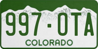 CO license plate 997OTA