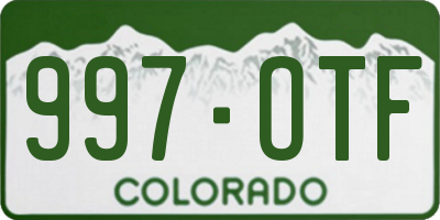 CO license plate 997OTF