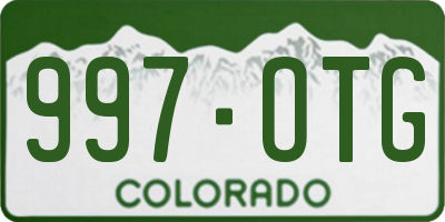 CO license plate 997OTG