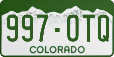 CO license plate 997OTQ