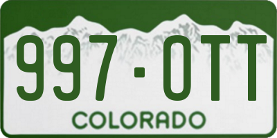 CO license plate 997OTT