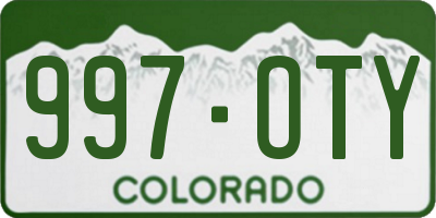 CO license plate 997OTY