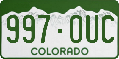 CO license plate 997OUC