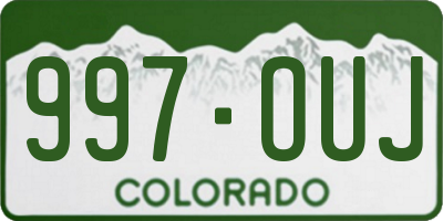 CO license plate 997OUJ