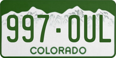 CO license plate 997OUL