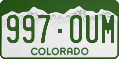 CO license plate 997OUM