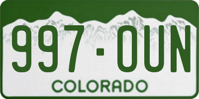 CO license plate 997OUN